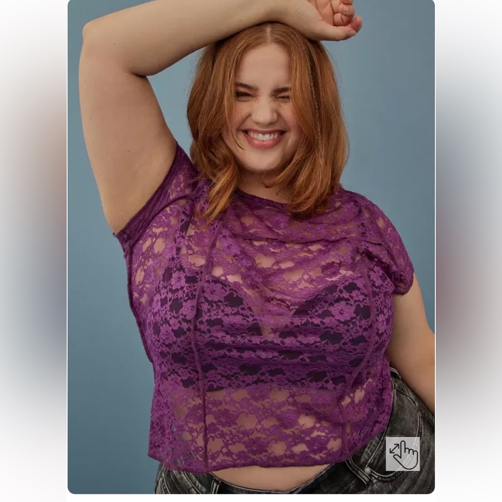Torrid Festi Lace Exposed Seam Top - NWT